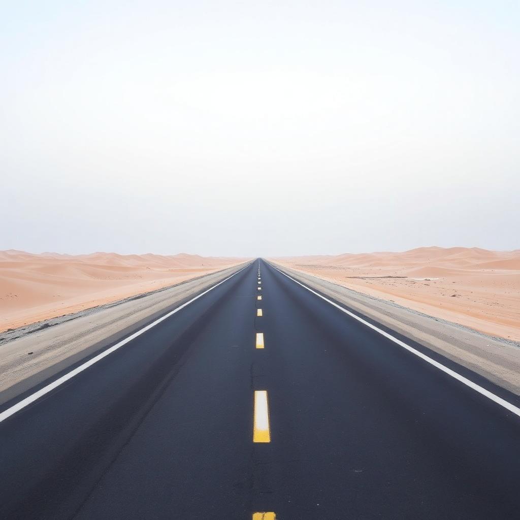 Open road stretching towards the horizon